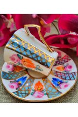 Rabirent Porselen El Boyama 2li Fincan Takımı