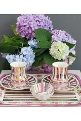 Raduga Porselen El Boyama Tepsili Ikili Fincan Takimi