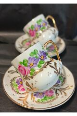 SARAY PORSELEN EL BOYAMA 2Lİ KAHVE FİNCAN TAKIMI