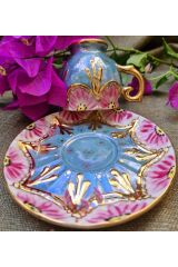 Saltanat Porselen El Boyama 2li Kahve Fincan Takımı