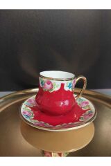 Saray Porselen El Boyama 2li Kahve Fincan Takımı