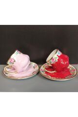 Saray Porselen El Boyama 2li Kahve Fincan Takımı