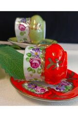 Saray Porselen El Boyama 2li Kahve Fincanı