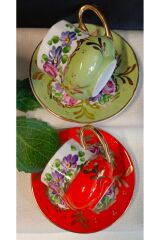 Saray Porselen El Boyama 2li Kahve Fincanı