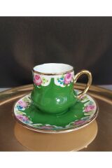 Saray Porselen El Boyama 2li Kahve Fincan Takımı