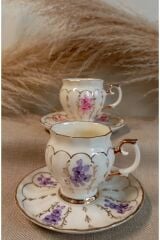 SERENA PORSELEN EL BOYAMA 2Lİ KAHVE FİNCAN TAKIMI