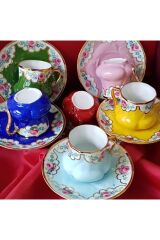 Porselen El Boyama Saray 6li Kahve Fincan Seti