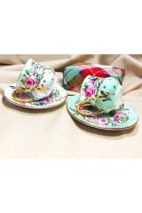 Saray Porselen El Boyama 2li Kahve Fincan Takımı