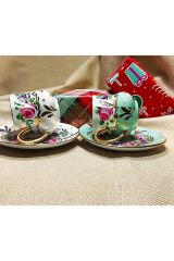 Saray Porselen El Boyama 2li Kahve Fincan Takımı