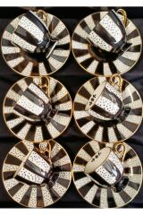 PORSELEN EL BOYAMA KAHVE FİNCAN TAKIMI