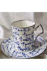 Porselen El Boyama 1 Adet Fincan Ve Tabağı