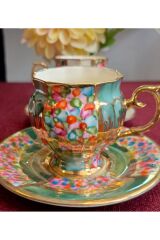 PORSELEN EL DEKOR BOYAMA 2Lİ KAHVE FİNCANI