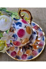 Yumi Porselen El Boyama 2li Kahve Fincan Takımı