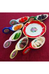 Porselen El Boyma Çerezlik Altı Kişilik Büyük Boy 19 Cm