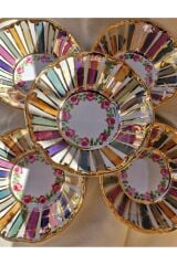 PORSELEN EL BOYAMA 6 LI ÇİÇEKLİ KASE