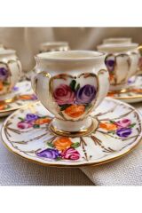 ÇİÇEĞİM PORSELEN EL BOYAMA KAHVE FİNCAN TAKIMI