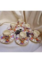 ÇİÇEĞİM PORSELEN EL BOYAMA KAHVE FİNCAN TAKIMI