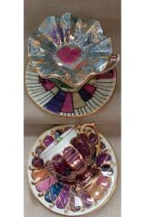 İki̇nci̇ Kali̇te Porselen El Boyama 2li̇ Kahve Fi̇ncani Ve Lokumluk Seti̇