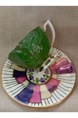 İki̇nci̇ Kali̇te Porselen El Boyama 2li̇ Kahve Fi̇ncani Ve Lokumluk Seti̇