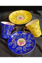 PORSELEN EL DEKOR 2Lİ KAHVE FİNCANI