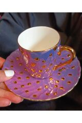 PORSELEN EL DEKOR 2Lİ KAHVE FİNCANI