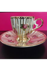 PORSELEN EL BOYAMA KAHVE FİNCAN TAKIMI İKİ KİŞİLİK