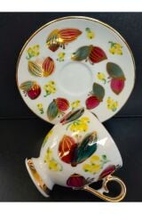 İpek Porselen El Boyama 2li Kahve Fincan Takımı