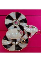 PORSELEN EL BOYAMA İKİ KİŞİLİK KAHVE FİNCAN TAKIMI