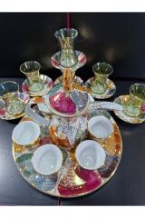Porselen El Boyaması Mirra&çay Seti Karisik